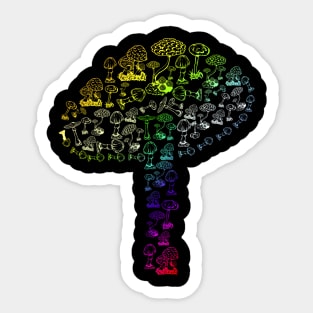 colorful, tie-dye mushroom Sticker